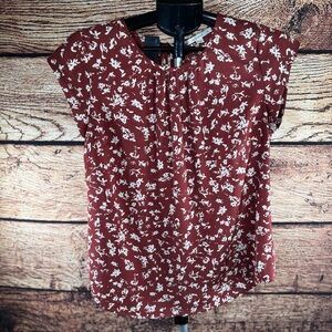 Chic Rust colored Floral‎ Blouse